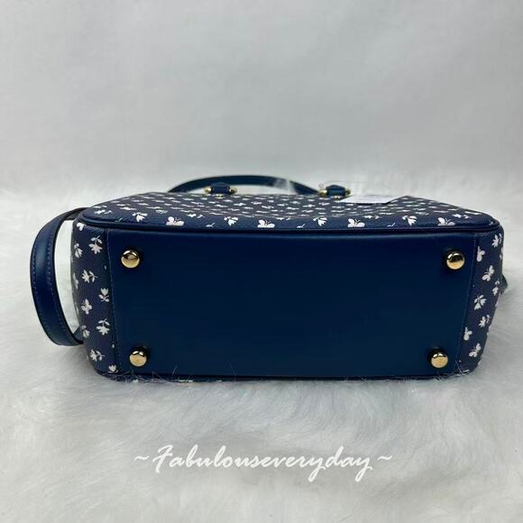 Coach Savannah Small Carryall Bag With Floral Print CBI55 Gold/Deep Blue NWT - Picture 10 of 10